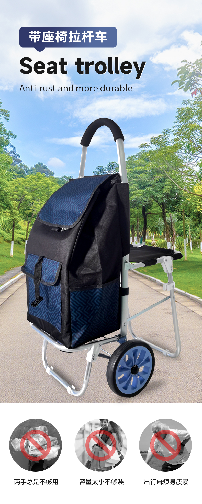 【移动菜篮】坐憩购物车(图1)